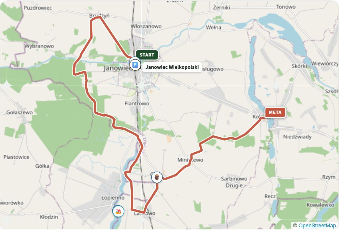 Janowiecki Szlak Rowerowy - mapa