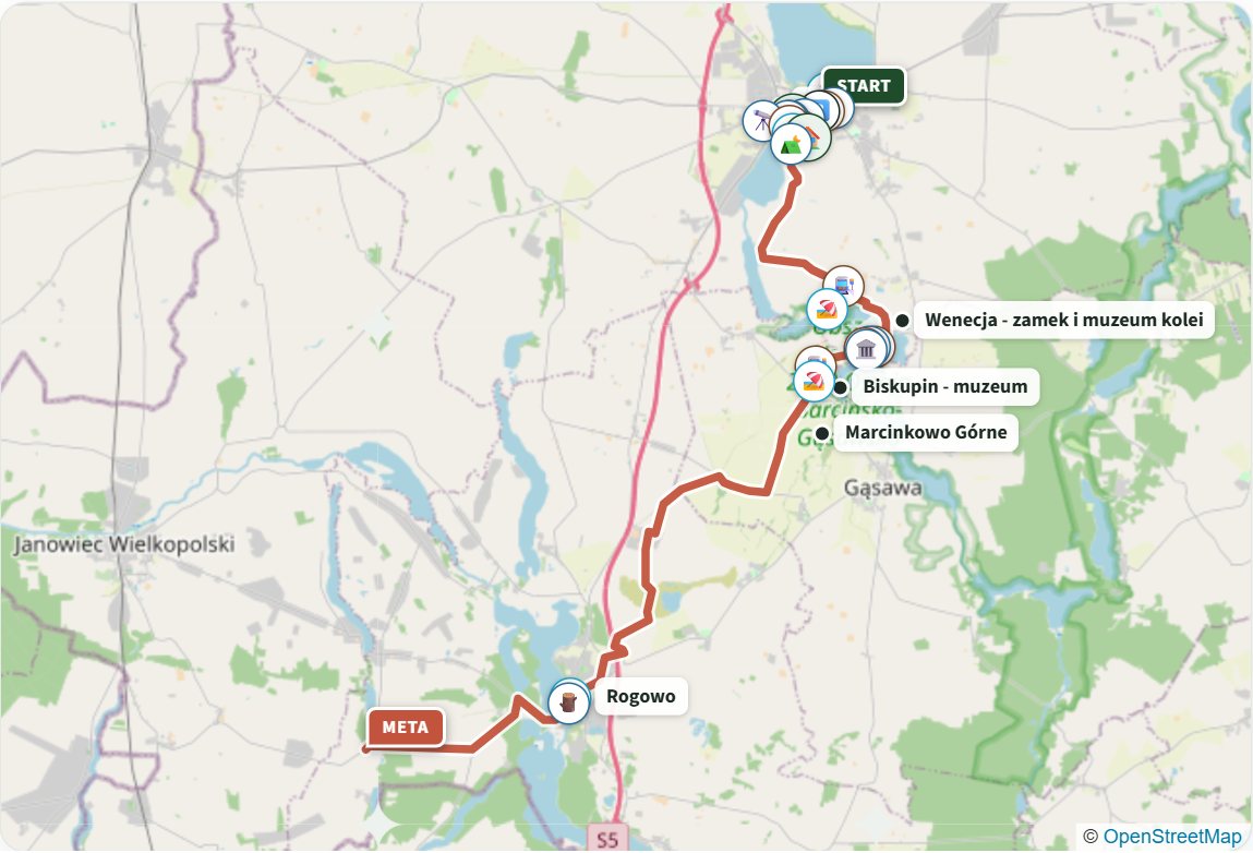 Piast Trail, hiking route (Pieszy Szlak Piastowski) - map