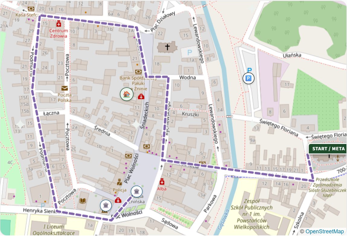 A Walk through Medieval Żnin - map