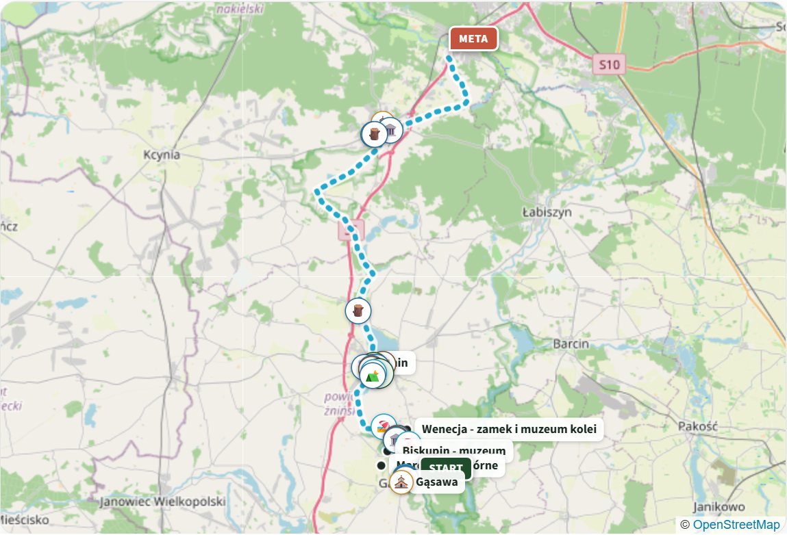 Szlak Gąsawki - mapa