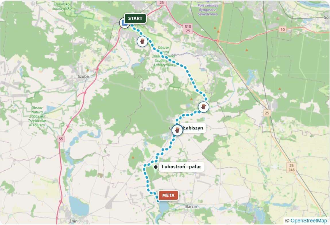 Szlak Noteci i Kanału Noteckiego - mapa