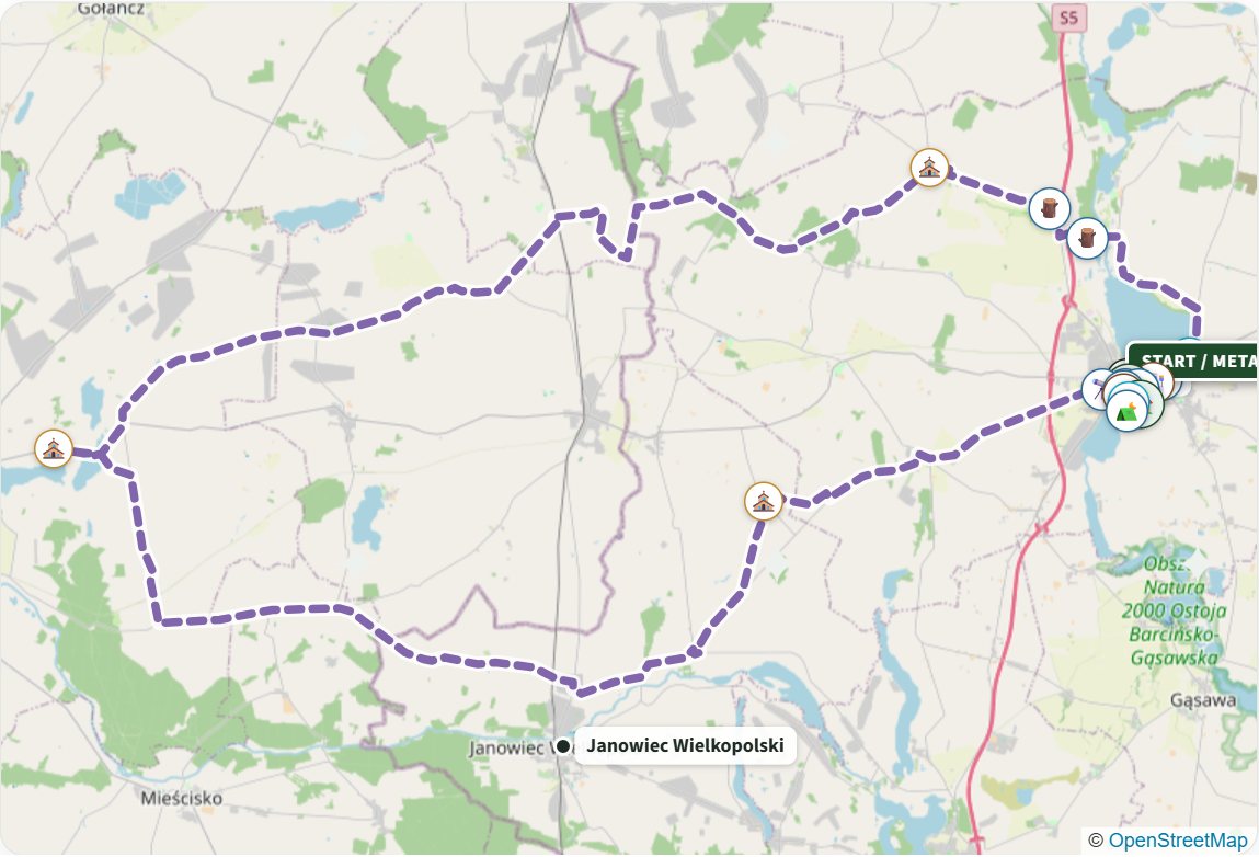 Szlak Pałuckich Kościołów, część 1 - mapa