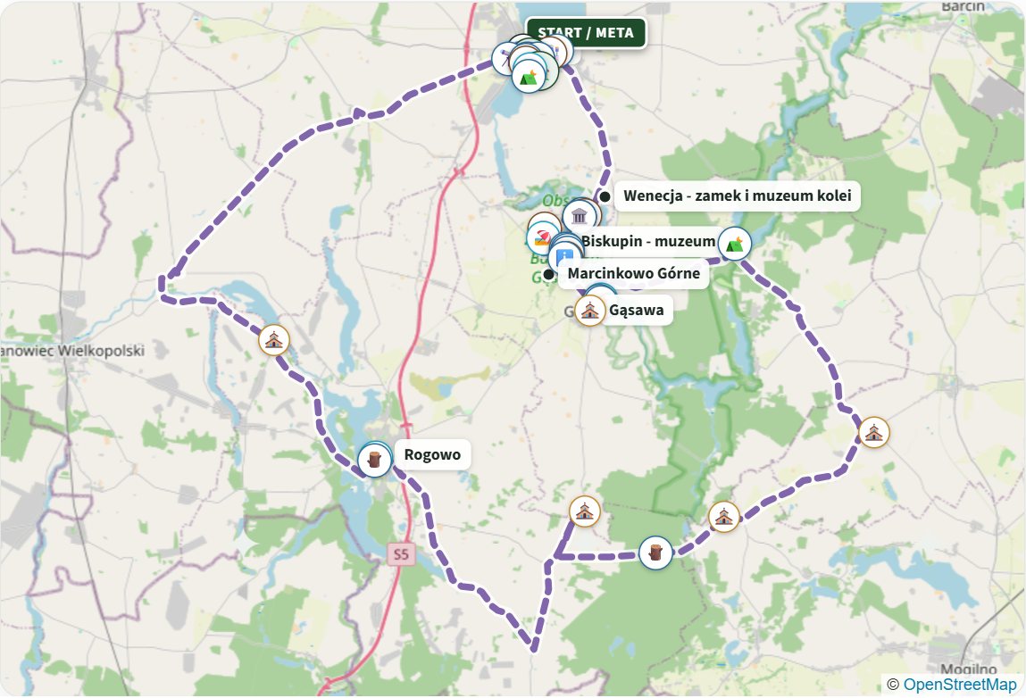Pałuki Churches Trail, part 2 (Szlak Pałuckich Kościołów) - map