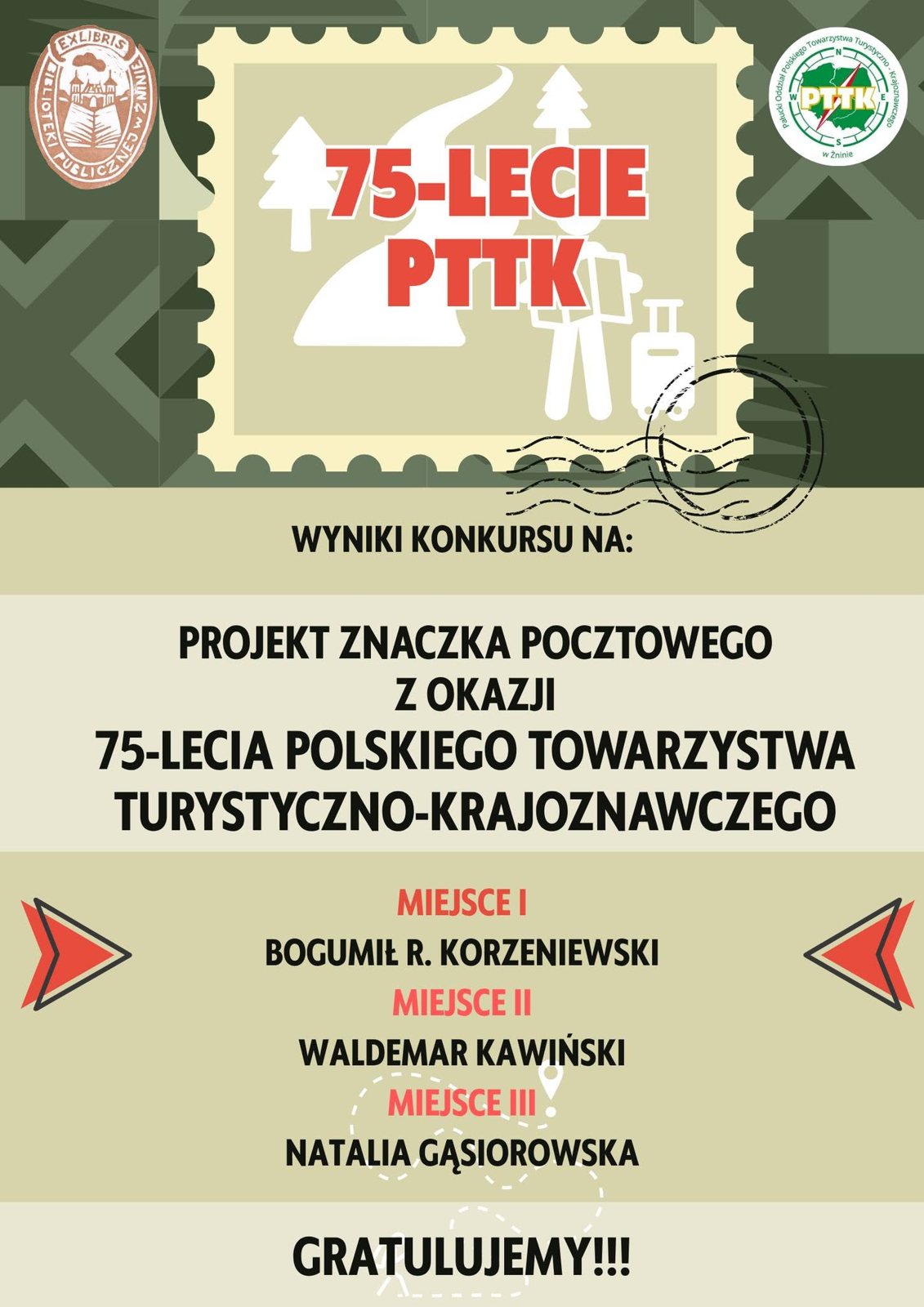 Postage stamp design competition for the 75th anniversary of PTTK - results - photo 1